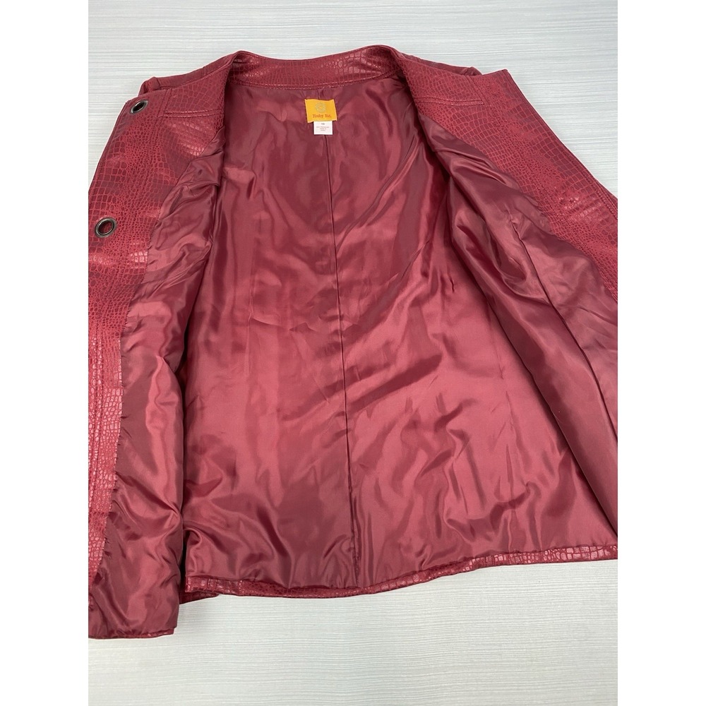 Ruby Road Red Croc Patterned Jacket Coat Size 10 … - image 8